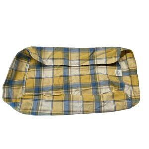 New Longaberger Yellow Blue Plaid Fabric Liner for Medium Basket Replacement USA
